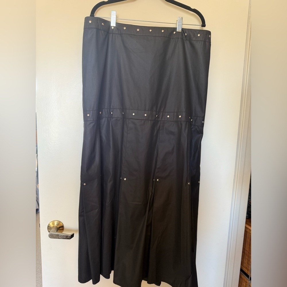 Vintage NWOT Illig Black Corset Studded Skirt in Size 20